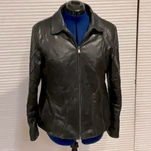 Envy by Knoles and Carter Italian Black Leather jacket w/Zip out thermal liner.